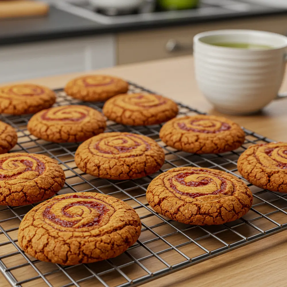 gochujang caramel cookies “Serving gochujang caramel cookies with tea.”