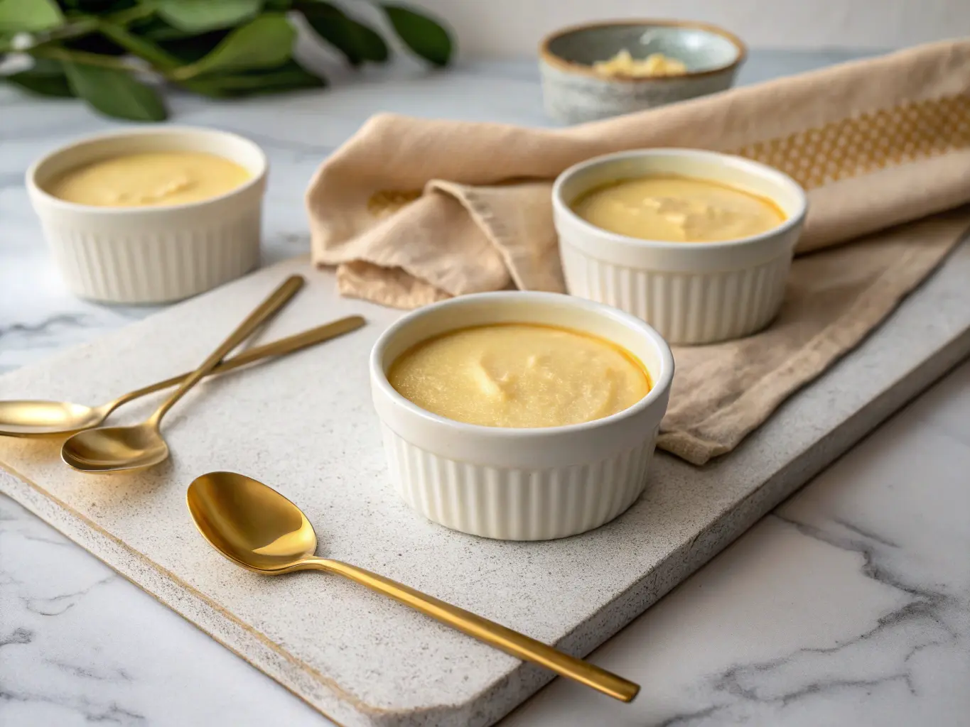 Vanilla Custard Recipe custard served in individual