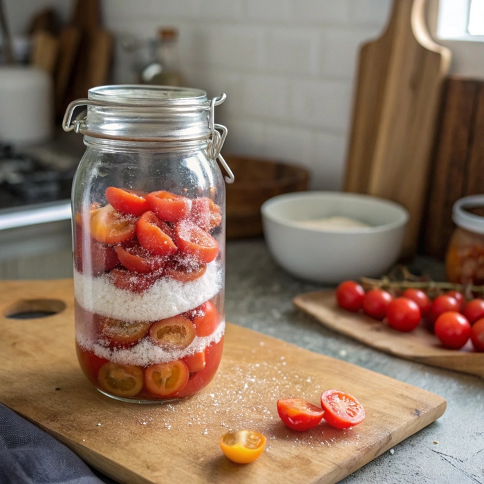Tomato Cheong Syrup omato Cheong Syrup layering process