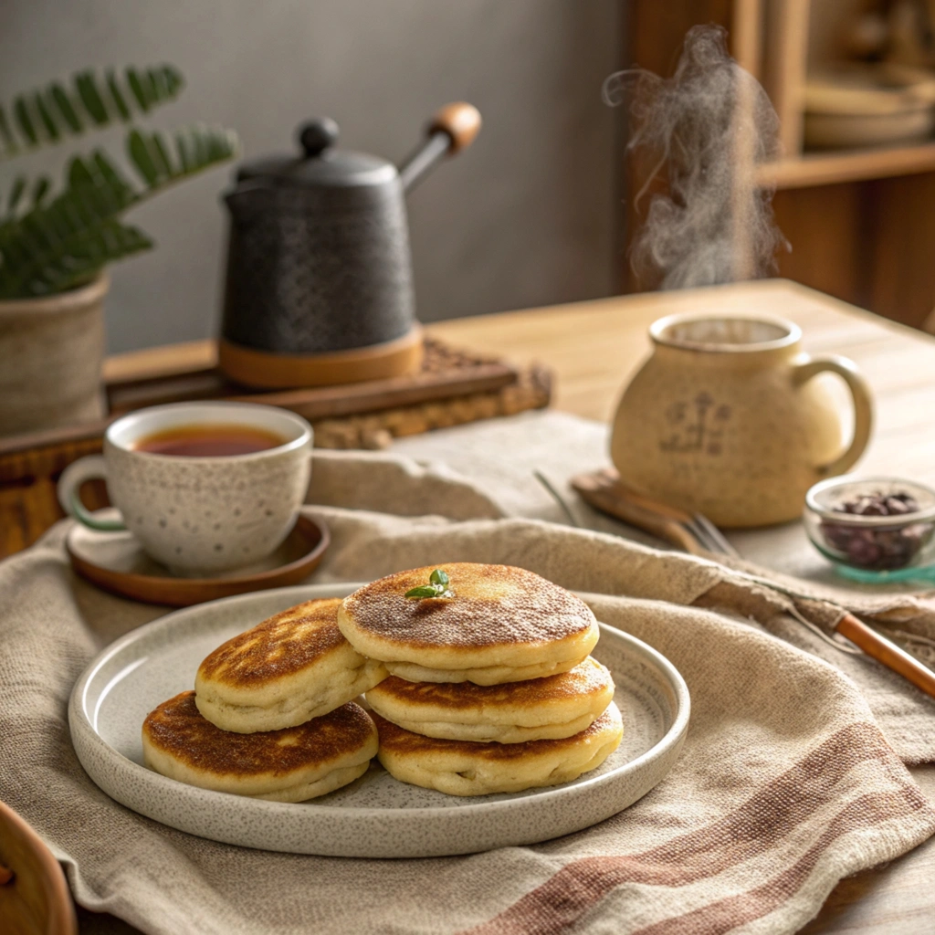 Air Fryer Hotteok Hack Hotteok pancakes cooking inside an air fryer with quick hotteok hack