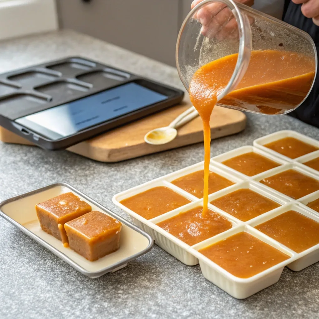 gwapyeon fruit jelly Korean dessert “Pouring fruit jelly into molds”