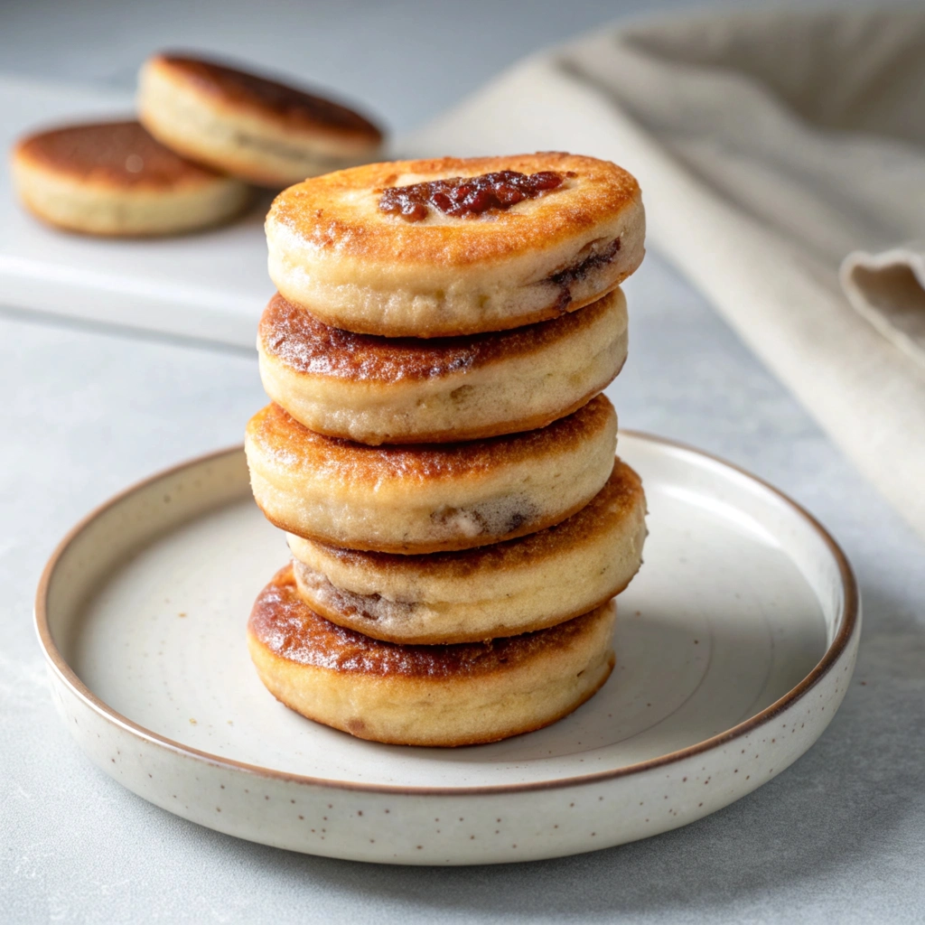 air fryer Korean hotteok dessert This image showcases a freshly cooked Korean hotteok dessert prepared in an air fryer. The hotteok appears perfectly golden with a caramelized sugar filling slightly spilling out, emphasizing the dessert’s crispy texture and sweet center. Ideal for illustrating the delicious results of air-frying traditional Korean street food.